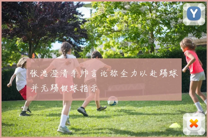 张浩澄清李帅言论称全力以赴踢球并无踢假球指示
